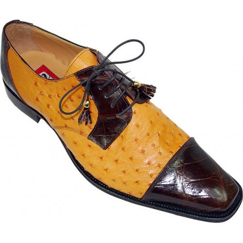 Mauri 594 Brown/Honey Genuine Alligator/Ostrich Shoes